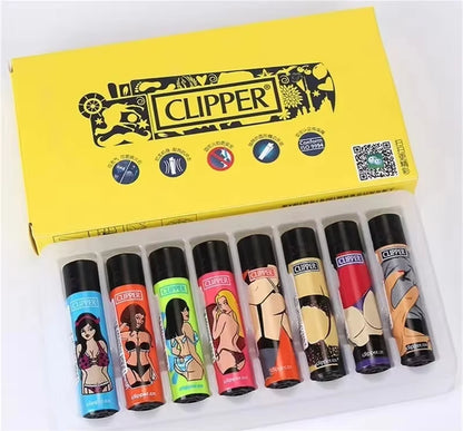 Spain Clipper Lighter Smooth Grinding Wheel Open Flame Lighter Clipper Inflatable Lighter Smoking Accessories Collection Gifts