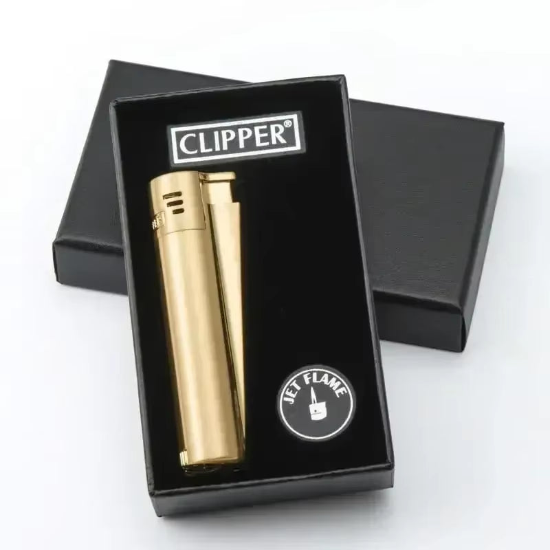 2024 Spain Original Clipper Metal Grinding Wheel Lighter Butane Gas Jet Torch Lighter Men'S Collection of Exquisite Gifts