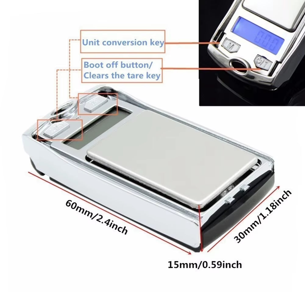 Portable Digital Pocket Scales Jewelry Weighing High Precision Mini Scale 200G/100G 0.01G Digital Scale Gold Gram Weight LCD